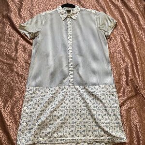 SUNO Blue and Purple Patterned Blouse